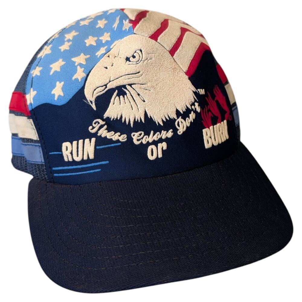 80s/90s Three Stripe American Bald Eagle Snapback Hat